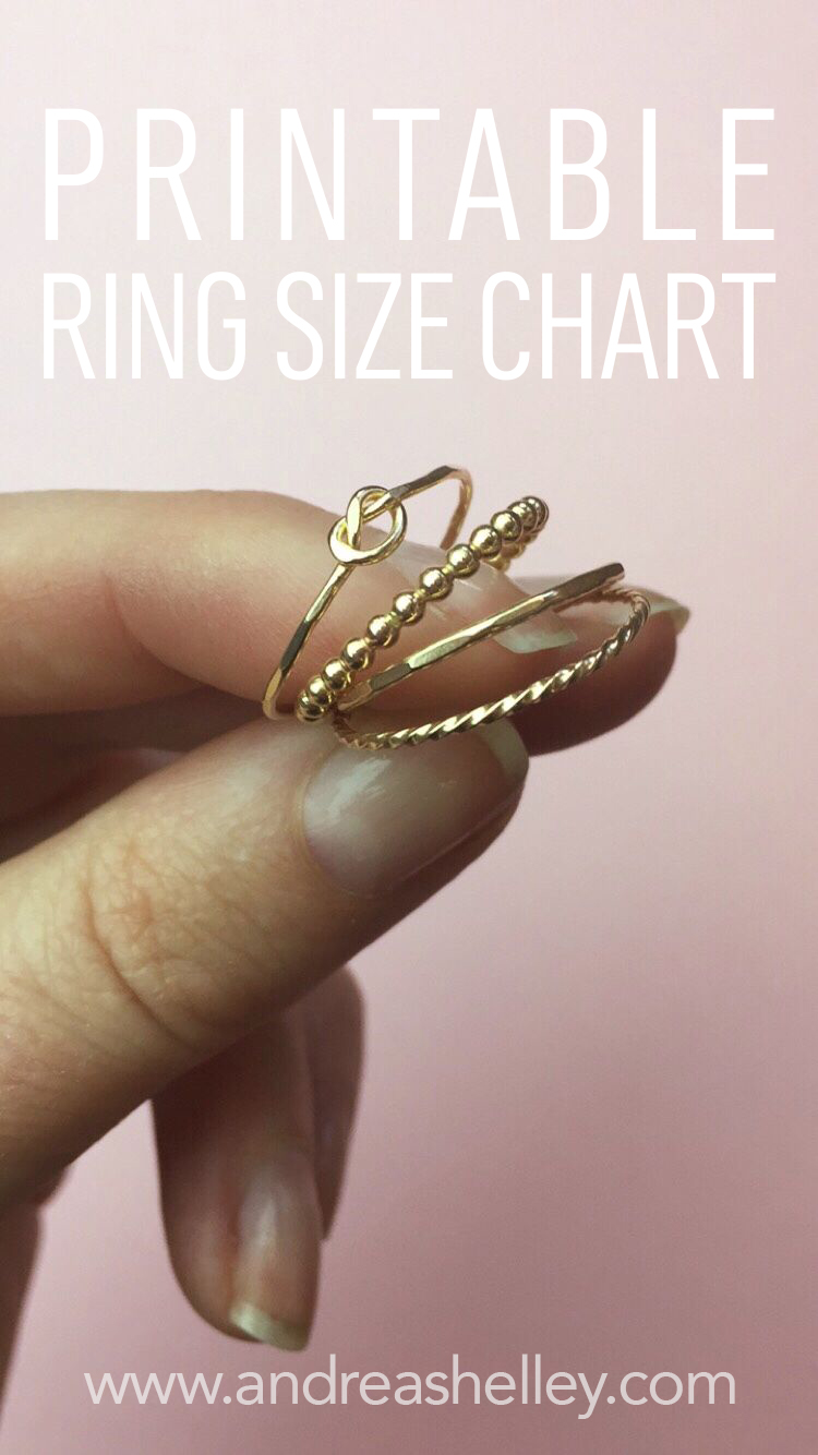 Printable ring size chart guide