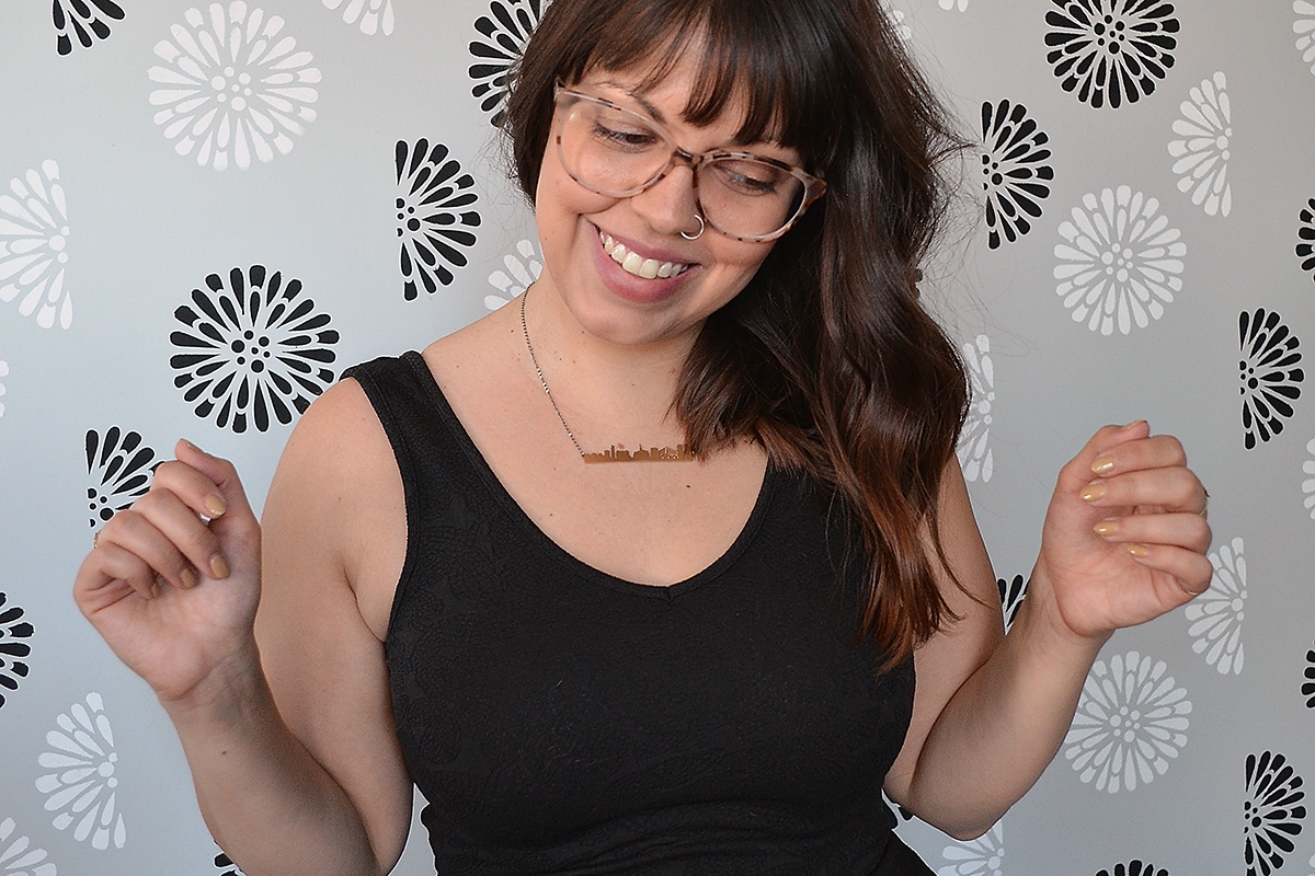 Michelle Cattani in her Winnipeg necklace