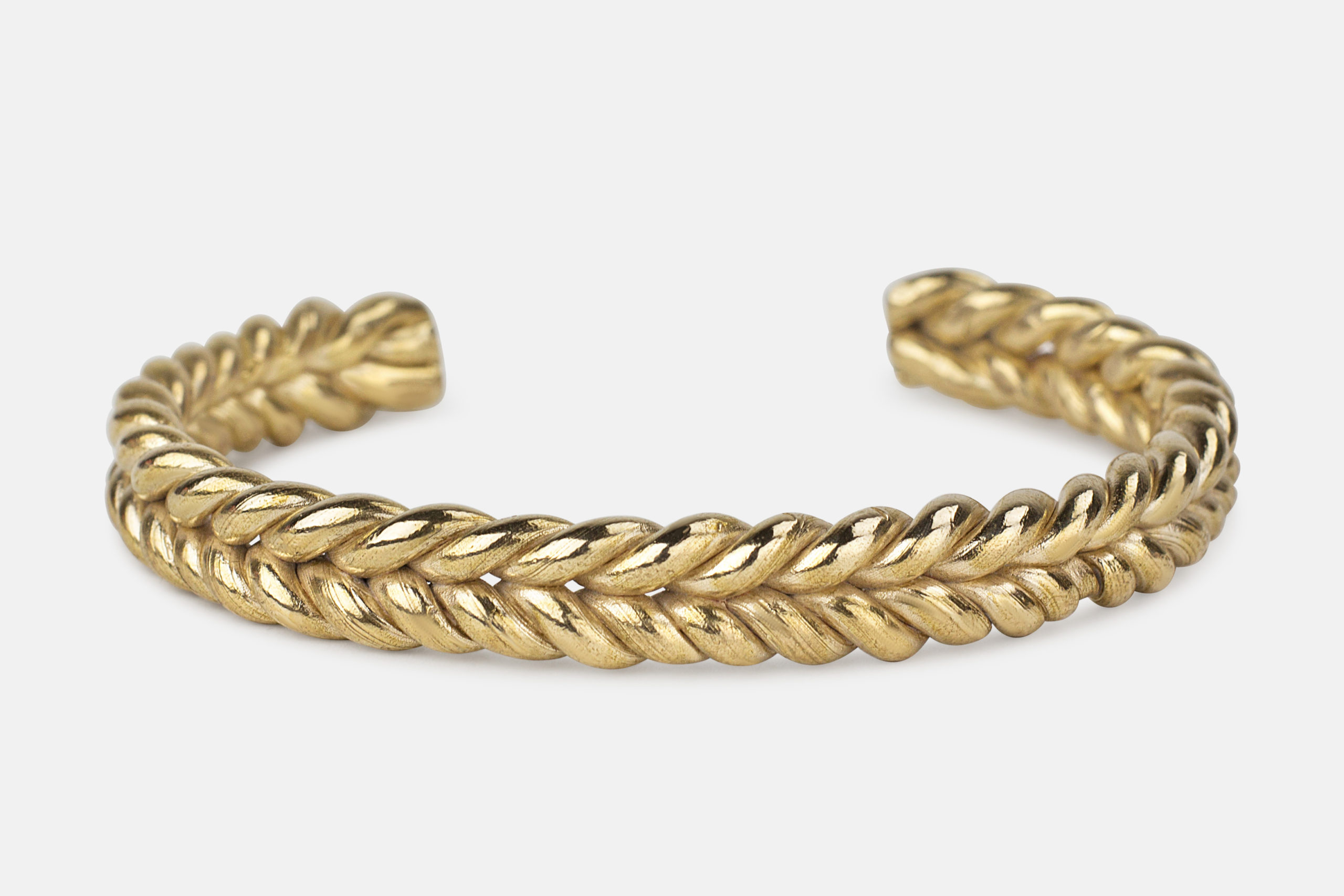 Bronze knit weave bangle bracelet