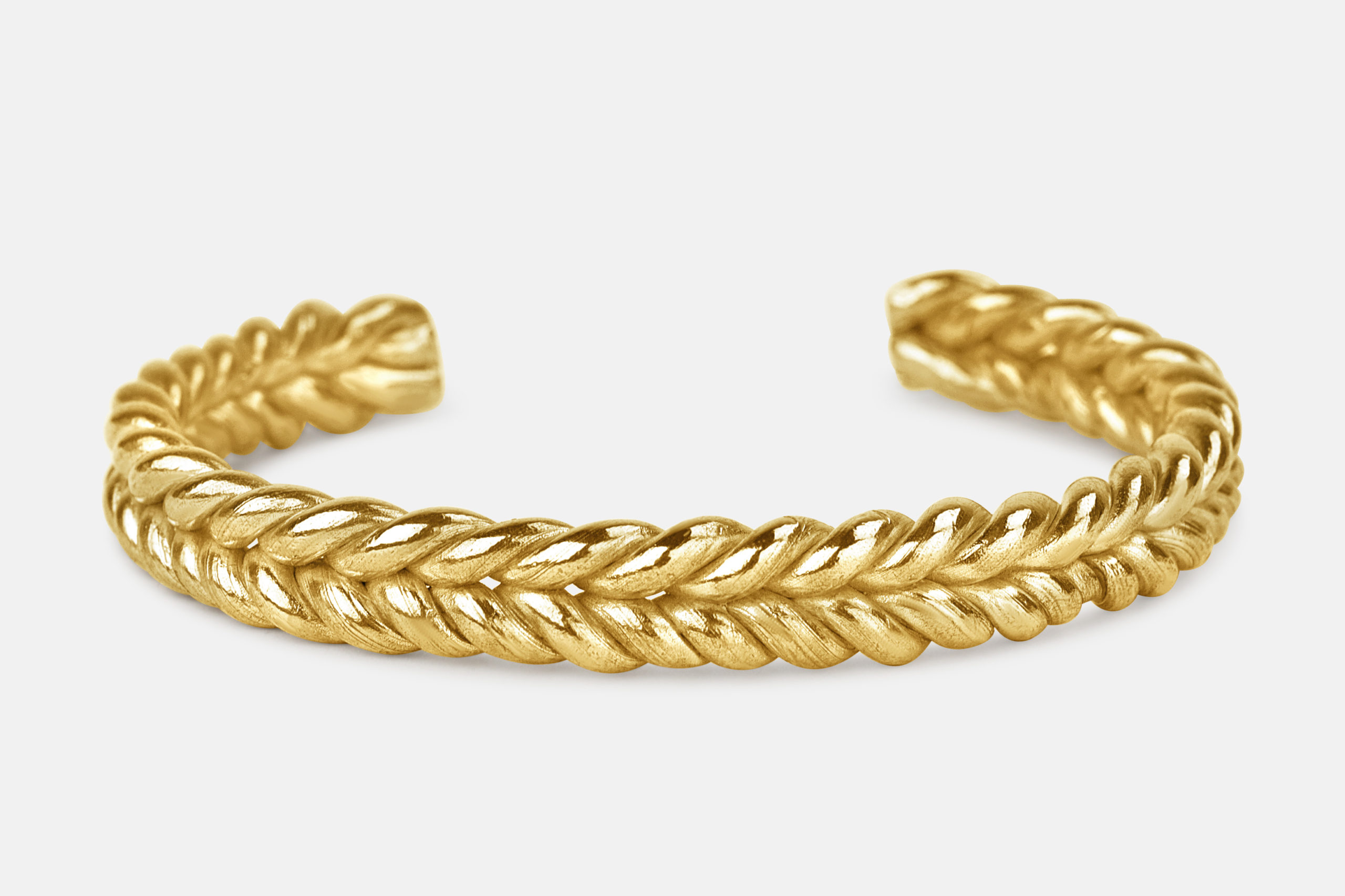 Veifa Gold knit weave bangle bracelet