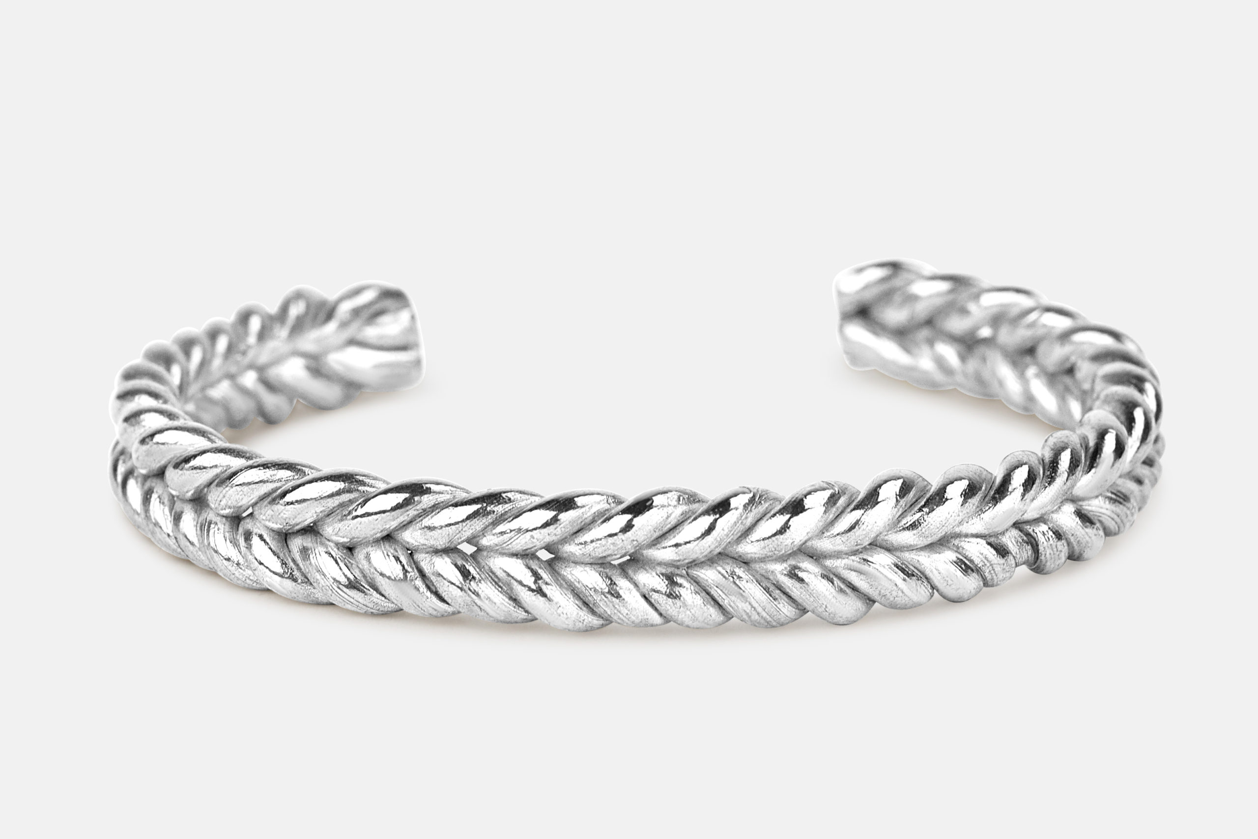 Veifa Silver knit weave bangle bracelet