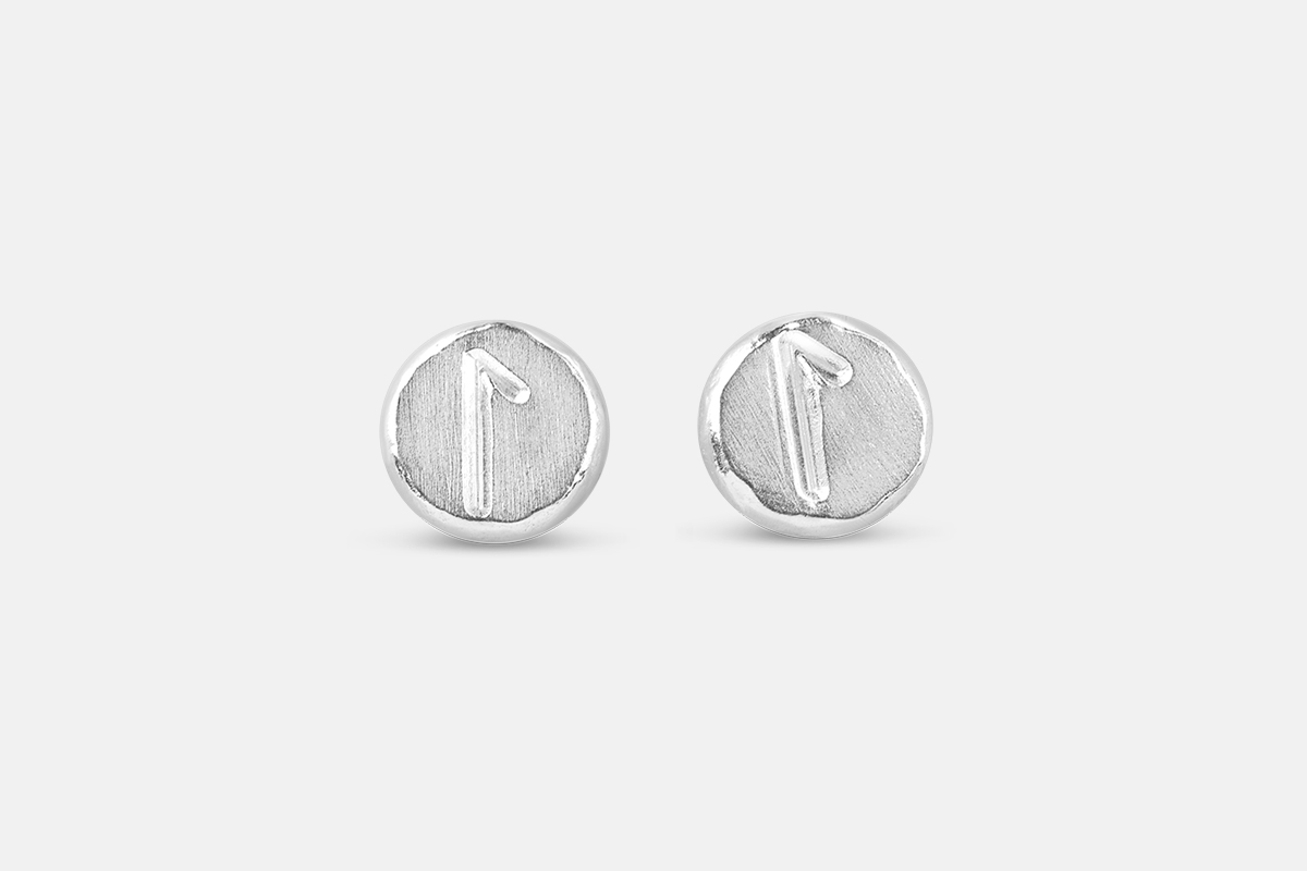 Laguz Rune earrings - sterling silver