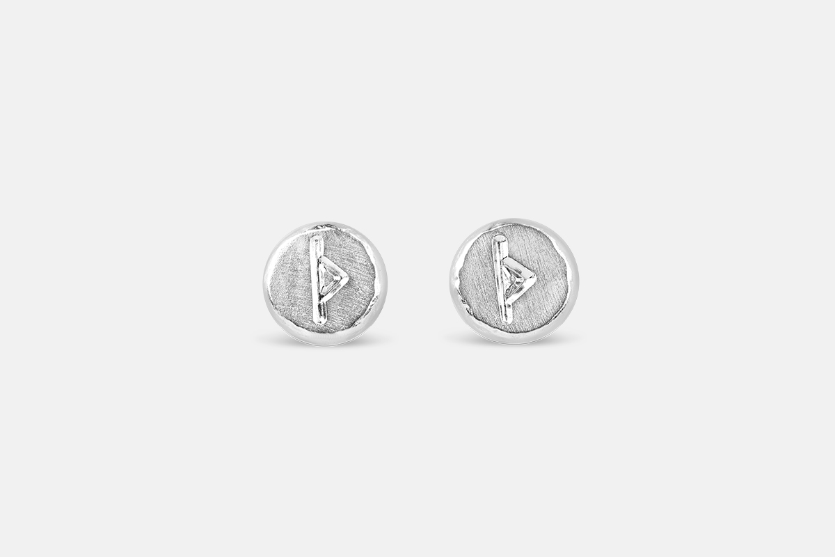 Thurisaz rune earrings - sterling silver