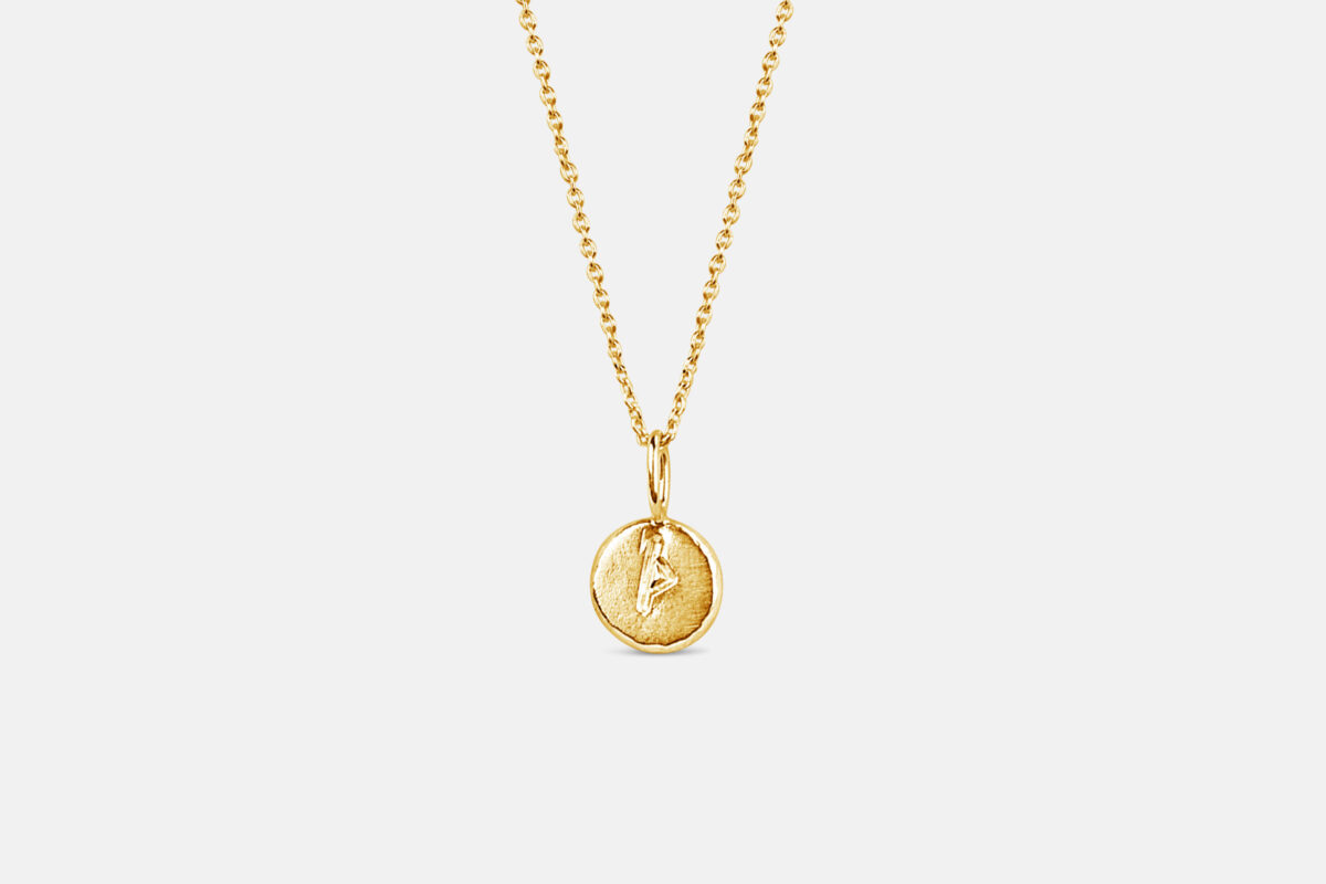 Thurisaz futhark rune charm necklace gold
