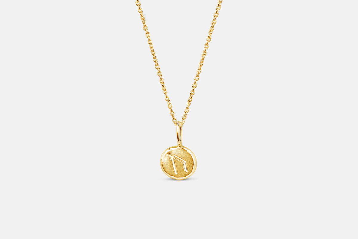 Uruz futhark rune charm necklace gold