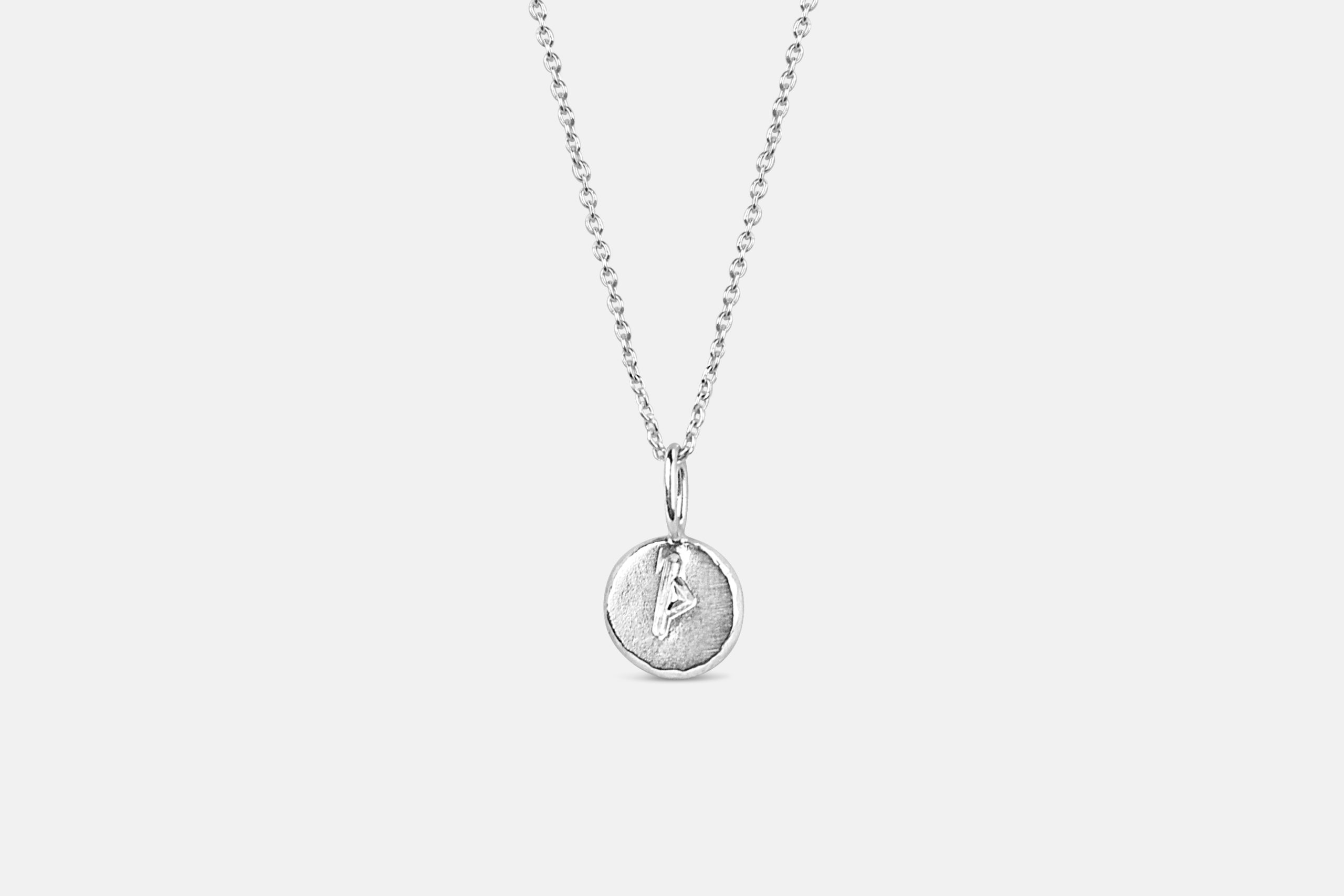 Protection defence charm necklace sterling silver thurisaz futhark rune