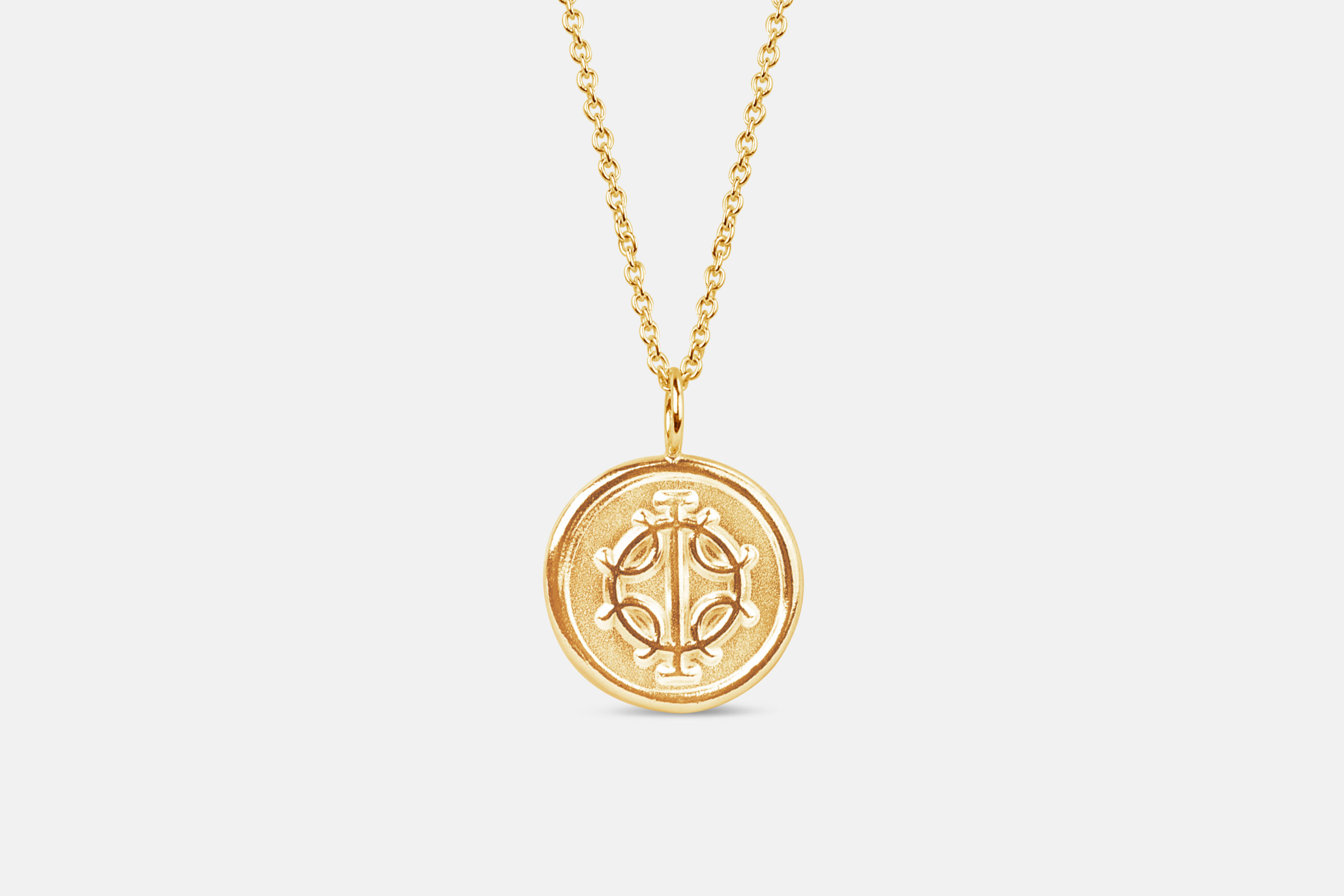 Icelandic magic stave necklace danobus wish manifestation symbol gold 14k