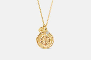 Danobus gold magic stave necklace with rune symbol