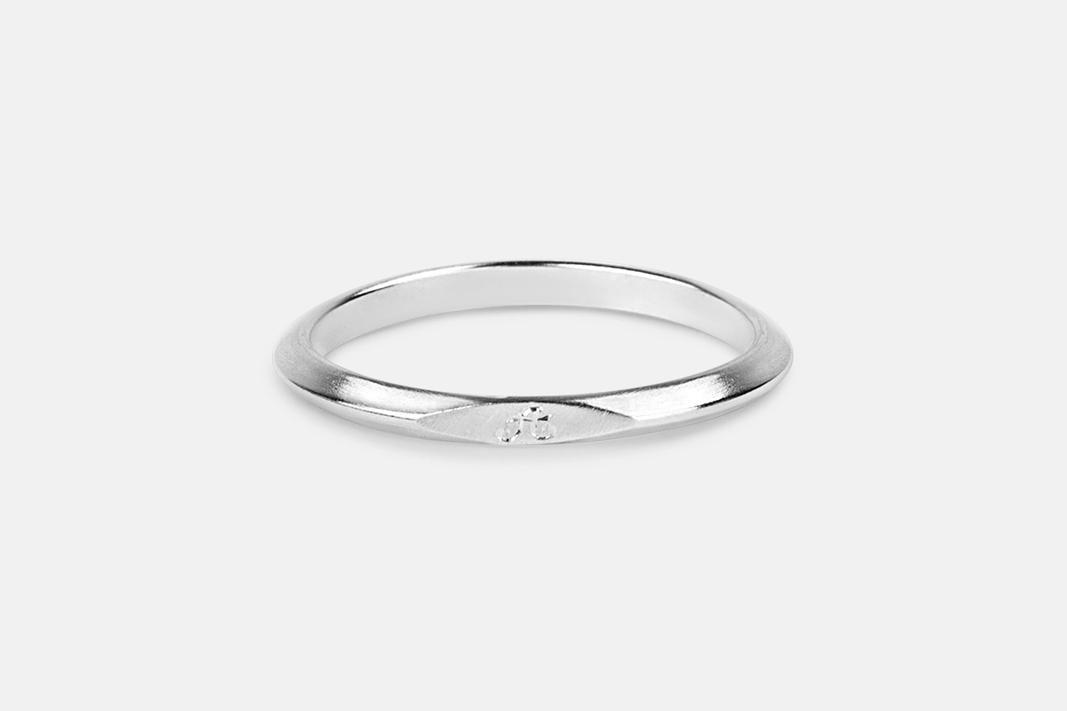 engraved mini signet ring in sterling silver