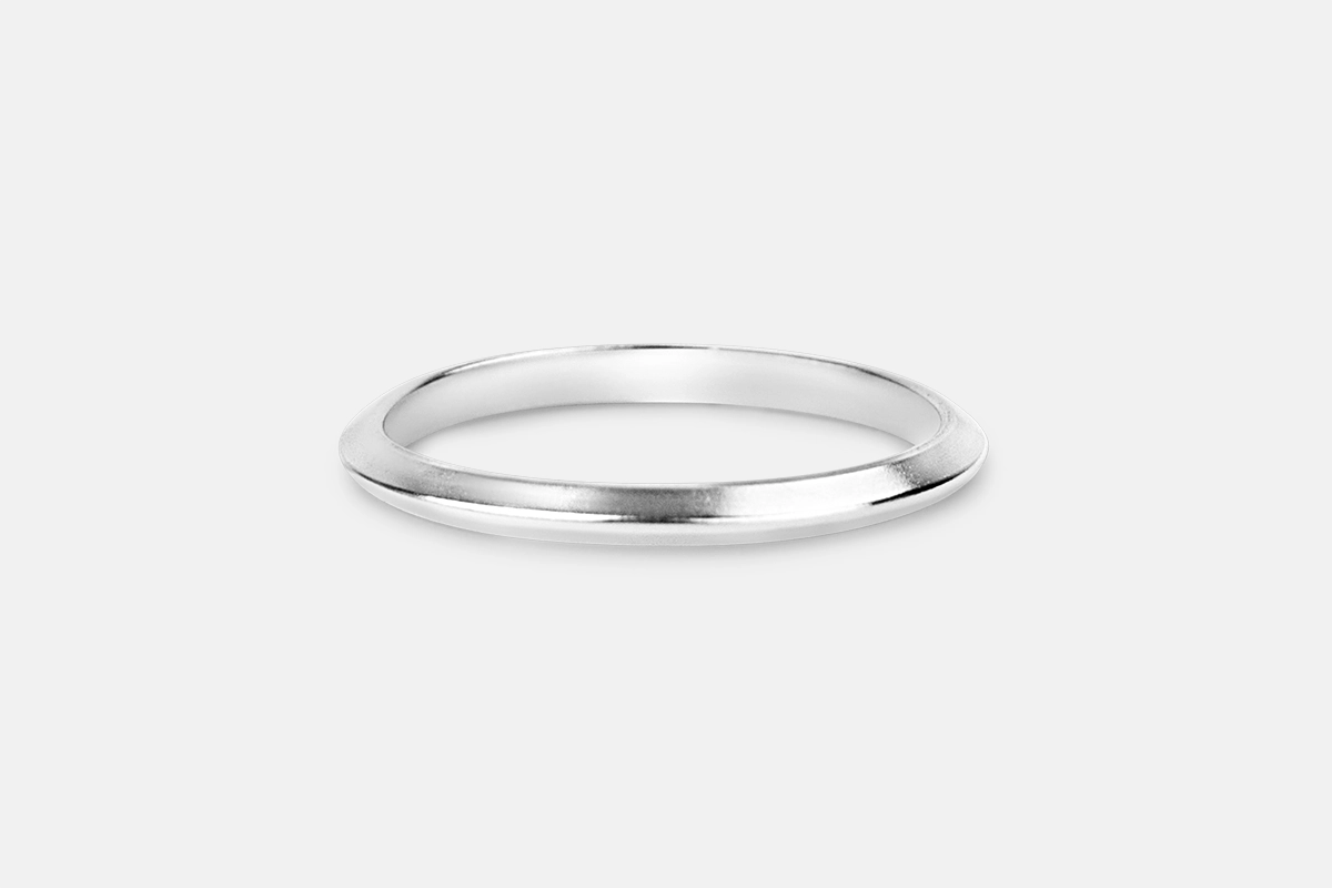 Triangle band stacking ring in sterling silver