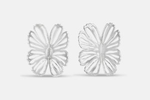 flutter floral earrings in sterling silver