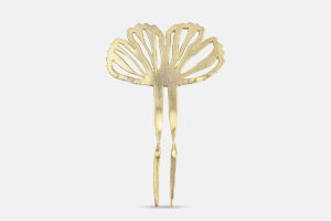 Pivoine flower hair pin gold plate