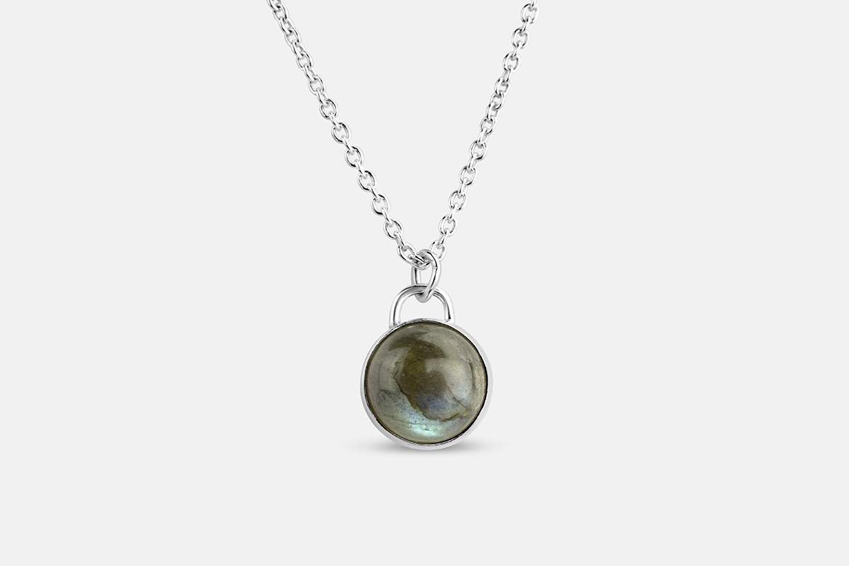 Labradorite necklace sterling silver drop