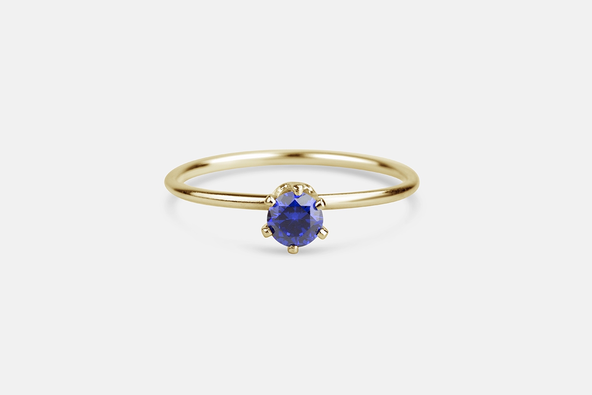 Simple gold fill birthstone stacking ring