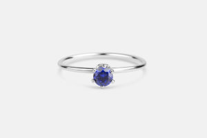 Simple sterling silver birthstone stacking ring