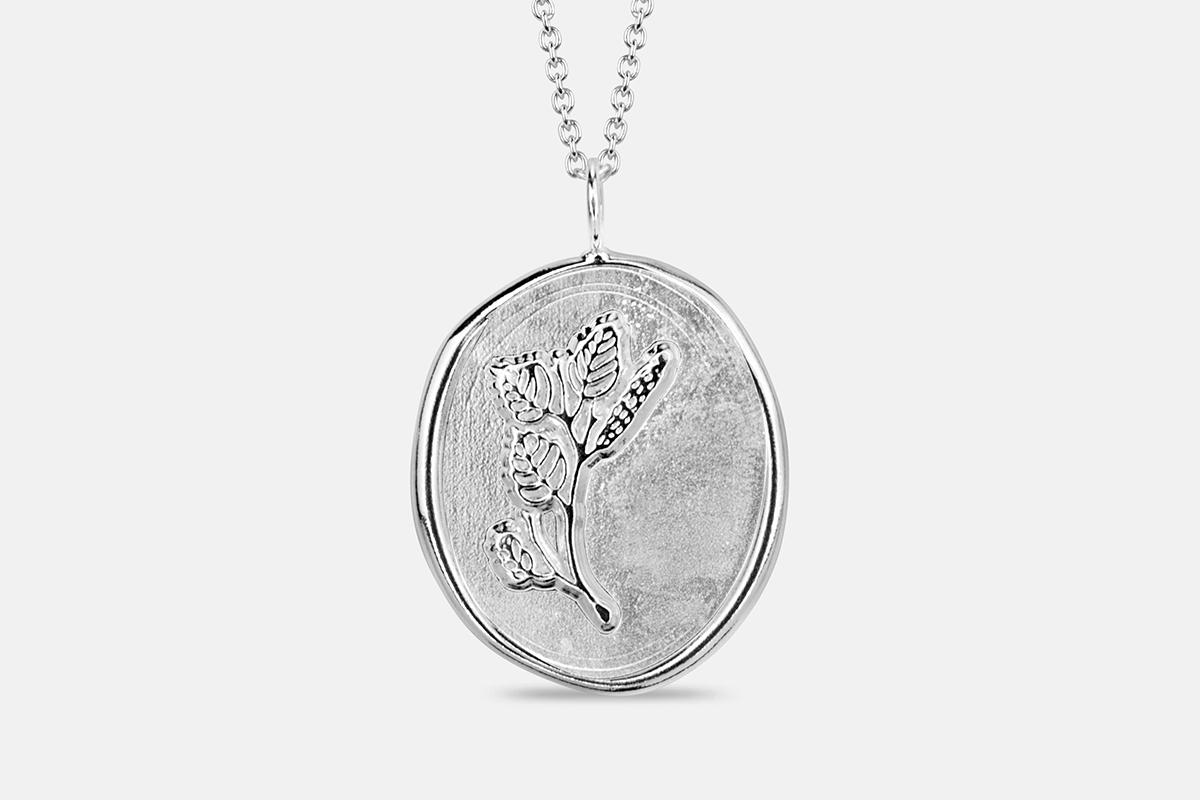 Sterling silver aromatherapy necklace with Birch for healing and renewal.