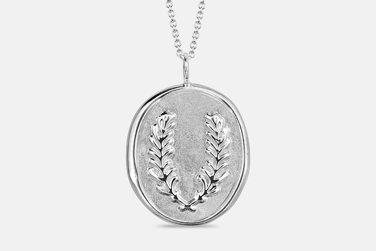 Sterling silver aromatherapy necklace with Rosemary for memory and clarity.
