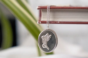 Health healing charm necklace sterling silver birch botanical