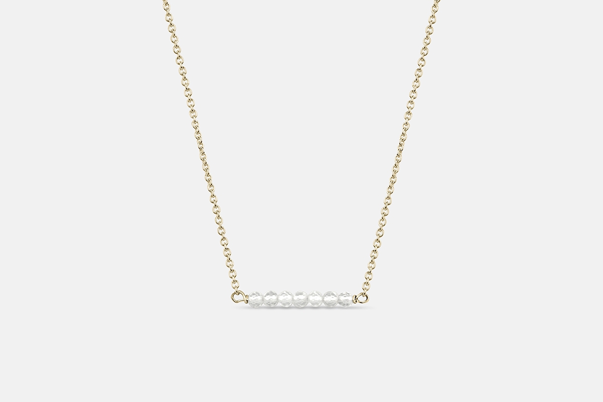 14k gold gemstone necklace quartz
