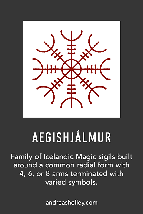Various aegishjalmur icelandic magic symbols