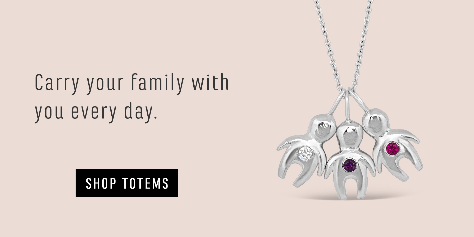 Carry your family with you with sterling silver birthstone totem pendants.