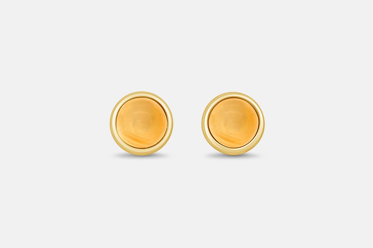 November birthstone earrings citrine studs in gold