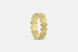 Solid gold heart shaped eternity band.