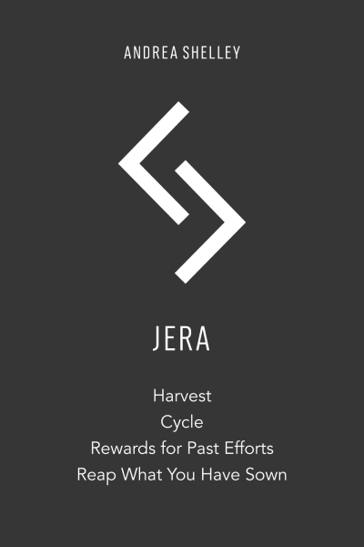 Elder Futhark Rune Jera meaning harvest, cycle, rewards for past efforts, reap what you have sown