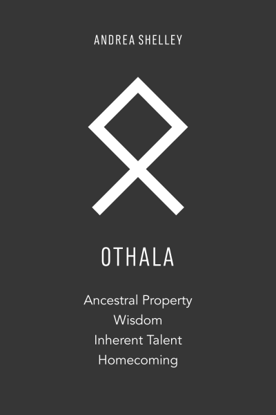 Elder futhark rune othala meaning ancestral property, wisdom, inherent talent, homecoming.
