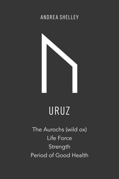 Elder Futhark Rune Uruz means aurochs (wild ox), life force, strength, a period of good health.