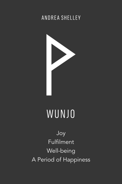 Elder Futhark Rune Wunjo meaning joy, fulfilment, well-being, and a period of happiness