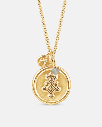 Gold Astarstafur Icelandic Magic Love Stave Necklace